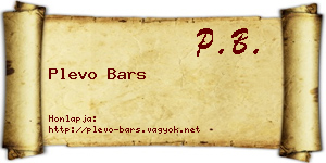 Plevo Bars névjegykártya